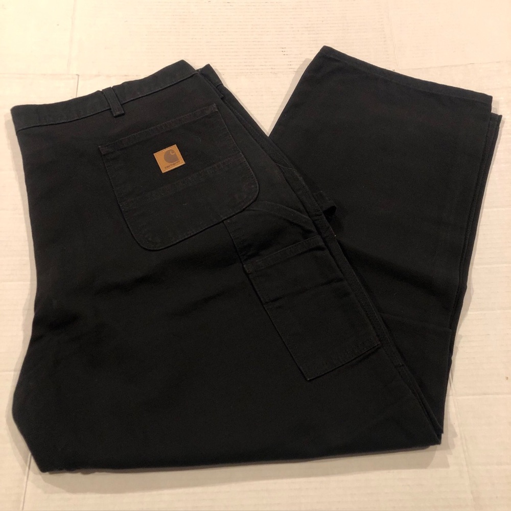NWOT Carhartt Men's 44X30 Loose Fit Washed Duck Utility Work Pant Black